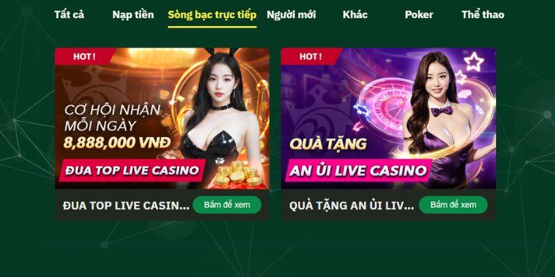 Khuyến mãi Live Casino cực hot dành cho gamer BONGVIP